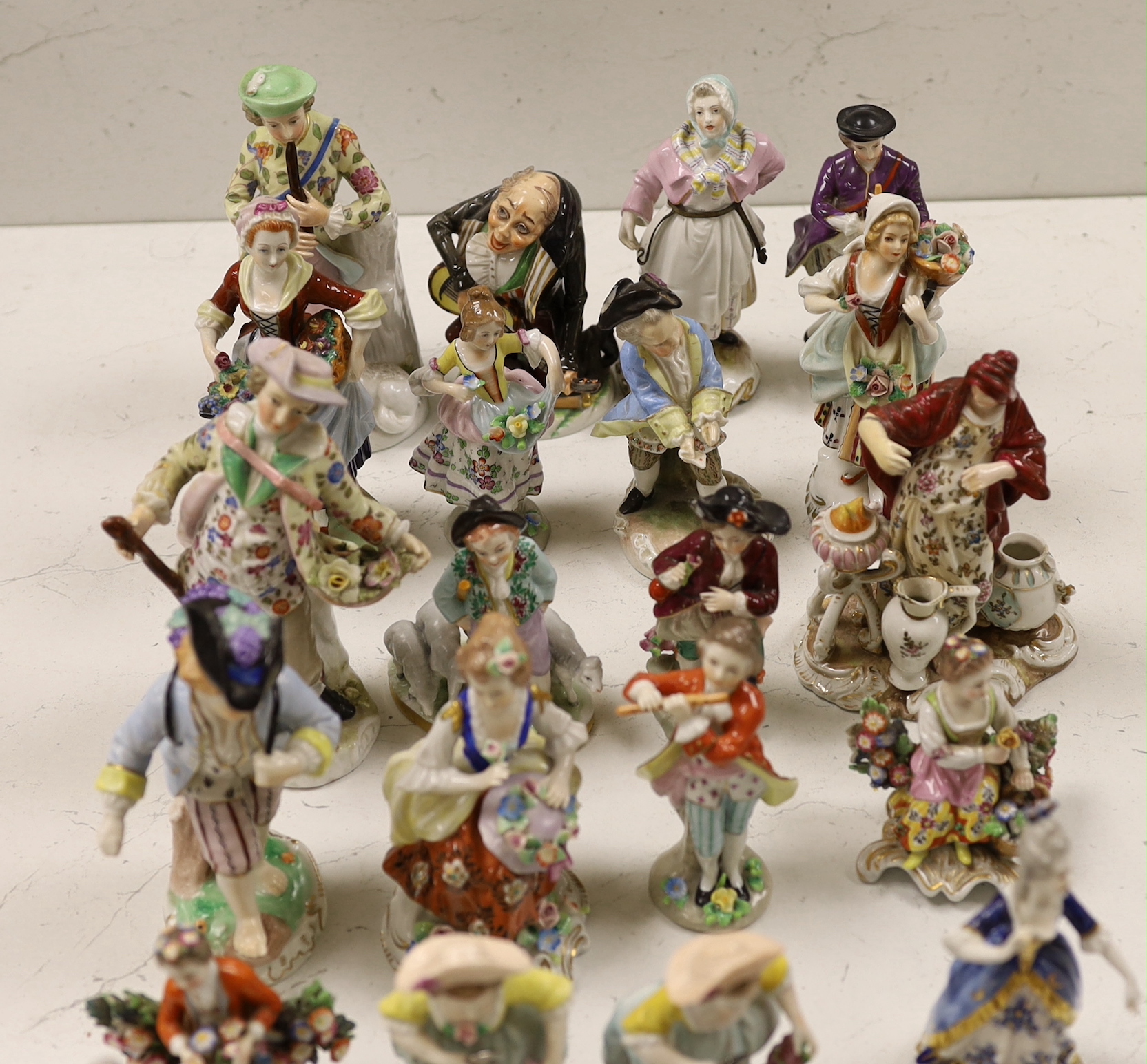A group of 19th century and later continental figurines